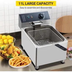 Deep Fryer, Commercial Dual 11L Electric Fryer 3400W - Twin Baskets With Stainless Steel For Restaurant, Food Truck -Furniture GUEST f9f7cc21 856f 4df3 a296 952060da4ea3