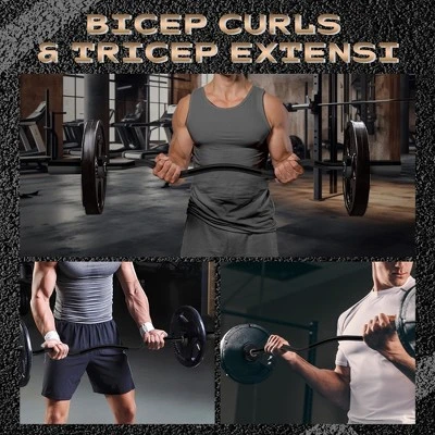 Olympic EZ Curl Barbell Bar, 47" EZ Curl Bar For Weight Lifting, Biceps, Triceps, Back/Leg Muscle Group Exercise (500lb Weight Capacity) 3 Olympic EZ Curl Barbell Bar, 47" EZ Curl Bar For Weight Lifting, Biceps, Triceps, Back/Leg Muscle Group Exercise (500lb Weight Capacity)