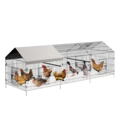 Chicken Coop Walk In Run - Metal Poultry Pen With Waterproof Cover, Portable Hen House For Chickens, Ducks & Small Pets 14 Chicken Coop Walk In Run - Metal Poultry Pen With Waterproof Cover, Portable Hen House For Chickens, Ducks & Small Pets -Furniture GUEST fb5d450e 59ee 4d9c 9d8b d9b30087638a