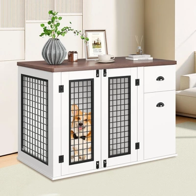 44'' Dog Crate Furniture With Drawer & Cabinet, Heavy Duty Dog Kennel Furniture, Wooden Indoor Pet Cage Side End Table For Small To Medium Pets 4 44'' Dog Crate Furniture With Drawer & Cabinet, Heavy Duty Dog Kennel Furniture, Wooden Indoor Pet Cage Side End Table For Small To Medium Pets - Image 2
