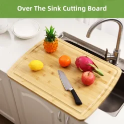 Extra Large Cutting Board For Kitchen, Wooden Chopping Block With Juice Grooves, Thick Butcher Block, Cheese Charcuterie Board -Furniture GUEST fb84dfae b0c5 4b45 b227 0259ce2c23e9
