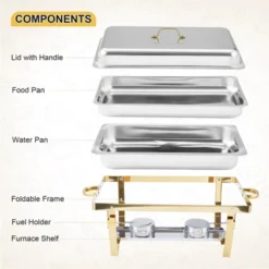 Chafing Dishes For Buffet ,8 Qt Stainless Steel Chafers And Buffet Warmers Sets With Lid, Rectangle Serving Food Warmer Catering Supplies Buffet -Furniture GUEST fb98a56b bba8 4d10 b0df b1c5173f96b8