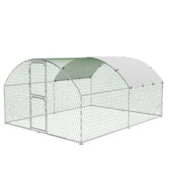 Chicken Coop, Poultry Cage - Outdoor Heavy Duty Metal Run With Waterproof Cover, Round Roof For Chicken, Duck, Rabbit, Hen -Furniture GUEST fcc55229 52a1 46ed 8096 a845666df511