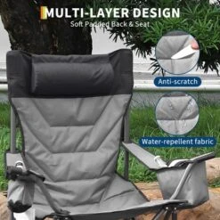 Oversized Padded Camping Chairs, Hevy Duty Folding Camp Chair - Comfortable Camping Chair With High Back & Pillow, 2 Pack -Furniture GUEST fcc66916 4c14 4b5f 98ab a2209d0295ee 1