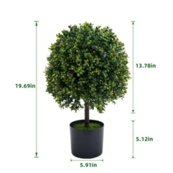 Artificial Topiary Boxwood Ball Trees 20 Inch, Fake Greenery With Fruits For Front Porch, Indoor Walkway, Set Of 2 11 Artificial Topiary Boxwood Ball Trees 20 Inch, Fake Greenery With Fruits For Front Porch, Indoor Walkway, Set Of 2 -Furniture GUEST fd21f672 0a45 4259 b0c6 53026b23d8ce
