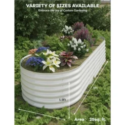 TROPOW Oval Raised Garden Bed (2-Pack) ¨C Double Your Gardening Potential With Ergonomic Steel Planters -Furniture GUEST fda7f036 8ad3 4538 87a0 fb62b333021d