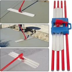 Concrete Float, Cement Tool - Aluminum Magnesium Alloy Bull Float With Adjustable Bracket & 4 Handle Brackets For Concrete Finishing