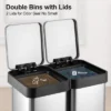 Dual Trash Recycle Bin - 16 Gallon Stainless Steel Kitchen Step Can With Soft-Close Lid, Hands-Free Foot Pedal, 8+8 Gal Combo For Waste & Recycling -Furniture GUEST fe3e7370 ef25 457d 9328 555d34810d5f