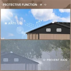 Storage Shed Outdoor With Floor Frame,Waterproof Metal Garden Sheds With Lockable Door Design And Sloping Roof,Outdoor Shed For Garden Backyard