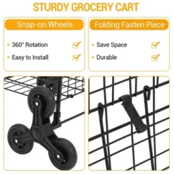 Utility Cart, Heavy Duty 110LB Capacity Folding Cart - Stair-Climbing 360¡ã Wheels For Groceries/Laundry/Multi-Floor Transport -Furniture GUEST ff28d517 cba3 409c b4c7 96ea4618fd2a