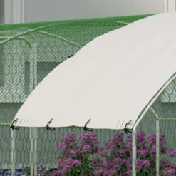 Chicken Coop, Chicken Run - Large Metal Walk-in Dome Cage With 4 Corner Reinforcement, Pet Playpen For 15-21 Chickens, Hens, Ducks, Rabbits (Silver) -Furniture GUEST ff7645d4 c51e 43fe b90f 7fce7b142e10