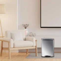 13.2 Gal/50L Trash Can, Rectangular Stainless Steel Trash Can With Recycling Bin, Fingerprint-Resistant, Soft-Close Lid, Step-on Garbage Bin -Furniture GUEST ffbfec8c c82f 4608 8c94 8b47fbd35f20