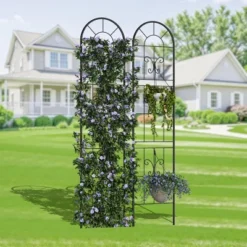 Pack Metal Trellis For Climbing Plants Outdoor, 55x12 Inch Garden Trellis For Vines/Flowers/Vegetables - Black Iron Plant Trellis Outdoor -Furniture GUEST fffeb9e1 9fb9 4bf5 b186 0d65fe55209d